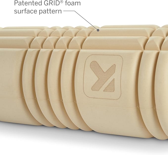TRIGGERPOINT Performance Therapy Grid Patented Multi-Density Foam Massage Roller (30% Renewable Materials) Exercise, Deep Tissue Muscle - Muscle Pain&Tightness, Improves Circulation (13"), Tan