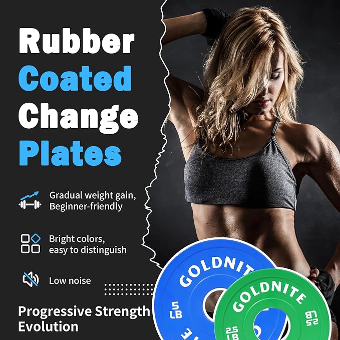Change Plates Set 1.25LB 2.5LB 5LB Set Fractional Weight Plate Olympic Bumper Plates for Cross Training Steel Insert Strength Training Weight Plates