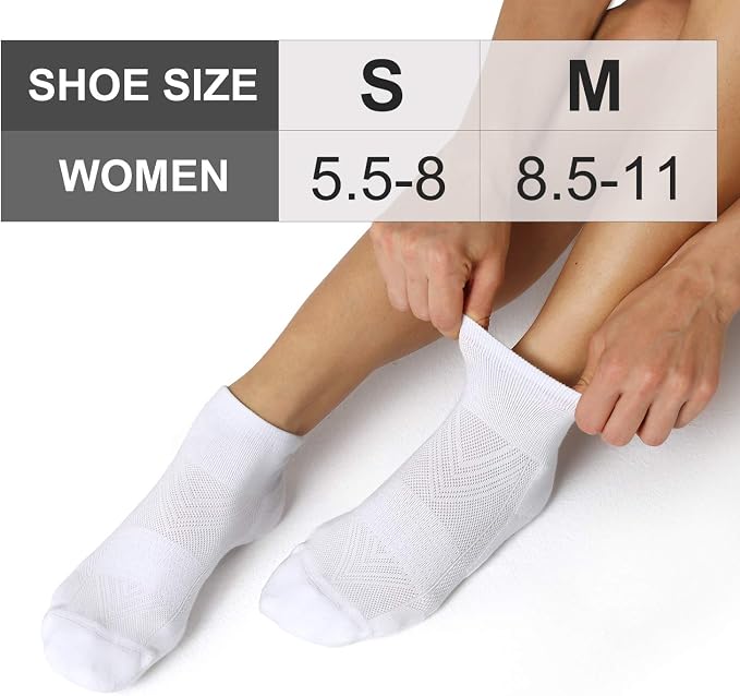 CS CELERSPORT 6 Pairs Women's Running Ankle Socks Athletic Sport Socks Cushioned