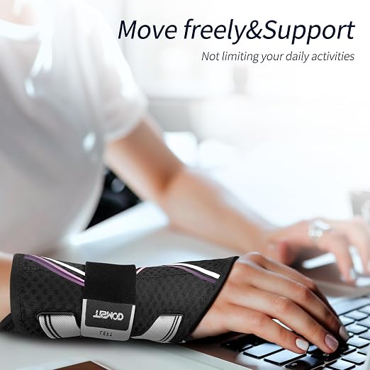 Wrist Brace for Carpal Tunnel,Night Wrist Support Pain Relief Wrist Splint for Arthritis Tendonitis Sprains Hand Brace for Work Fit for Women and Men(Left,L-XL)
