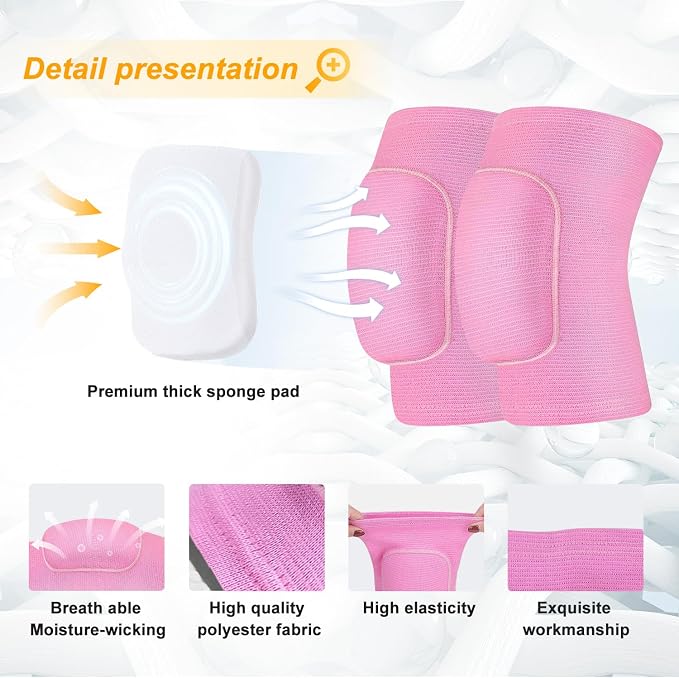 Volleyball Knee Pads for Dancers, Soft Breathable Knee Pads for Men Women Kids Knees Protective, Knee Brace for Volleyball Football Dance Yoga Tennis Running Cycling Workout Climbing