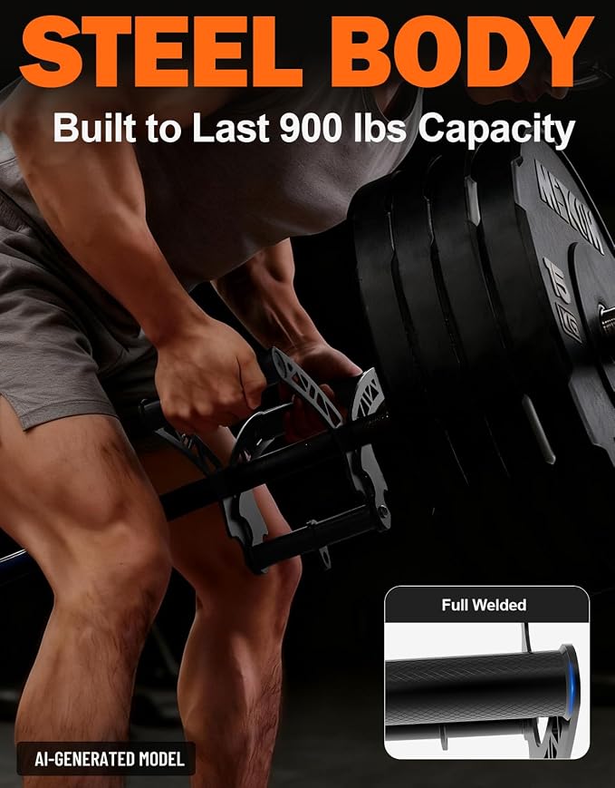 Fitarc Adjustable Width T Bar Row Handle,Landmine Attachment for Barbell,U Clips Gym Landmine Handle V Bar Attachment Exercise for Back,Arm,Shoulder