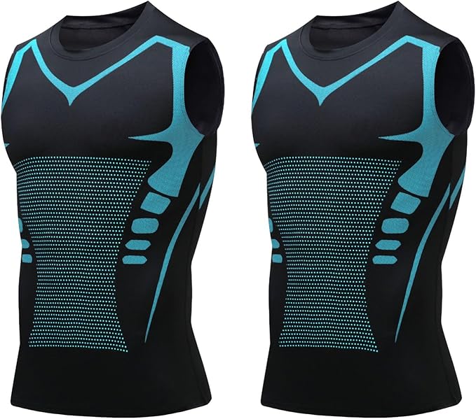 Compression Shirt Men Slimming Body Shaper Vest Crewneck Workout Tank Top | Tummy Control Undershirts, Gynecomastia Compression Shirts, Back Support, Sleeveless Muscle Shirts, Shaping Tank Top