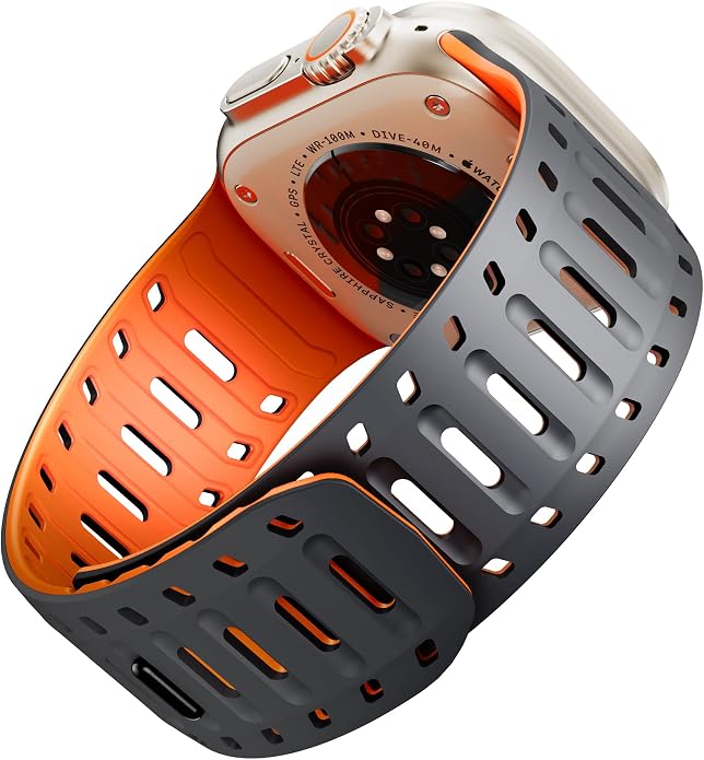 X-it Magnetic Watch Band for Apple Watch Ultra 49mm, 46mm/45mm/44mm, Silicone Sport Strap with Strong Magnet for Men and Women, Compatible with Apple Watch Series 11/10/9/8/7/6/5/4/3/2/1 and SE