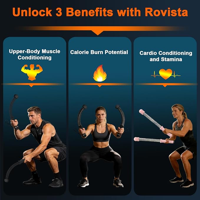 Ropeless Battle Ropes,Weighted Cordless Battle Ropes for Home Gym, Portable Full Body HIIT Cardio & Arm Strength Training, Low-Impact Fitness Exercise Heavy Gear for Men & Women