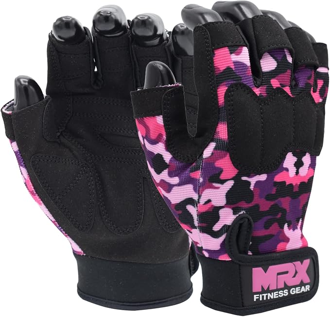 MRX Weightlifting Gloves for Men Workout Gloves Mens Wrist Support Lifting Gloves Male Gym Gloves | Workout Gym Accessories for Men Weight Lifting Fingerless Gym Exercise for Powerlifting
