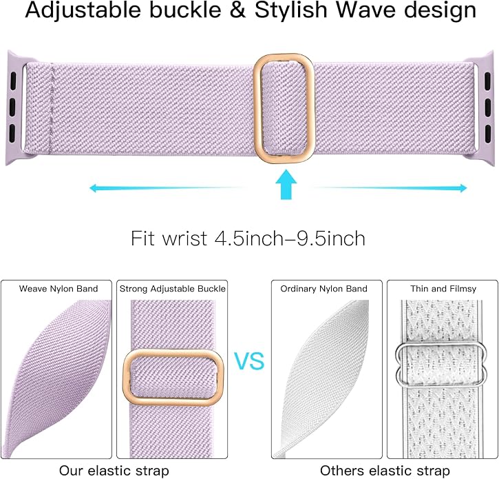 Lerobo Braided Band Compatible with Apple Watch Series 11 10 9 8 7 46mm 45mm 41mm Ultra SE 3 2 1 49mm Series 6 5 4 3 44mm 40mm 38mm 42mm Men iWatch Bands Women Stretchy Nylon Solo Loop Sport Strap