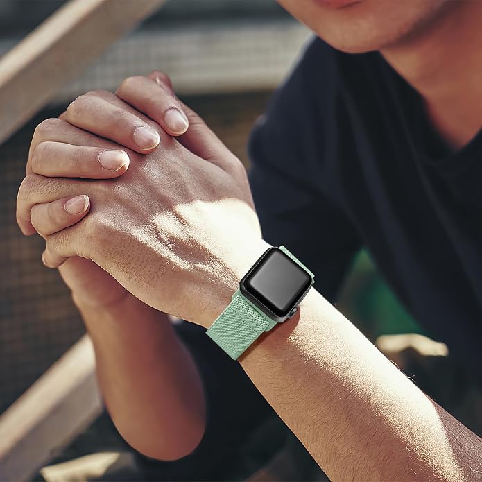 Lerobo Braided Band Compatible with Apple Watch Series 11 10 9 8 7 46mm 45mm 41mm Ultra SE 3 2 1 49mm Series 6 5 4 3 44mm 40mm 38mm 42mm Men iWatch Bands Women Stretchy Nylon Solo Loop Sport Strap