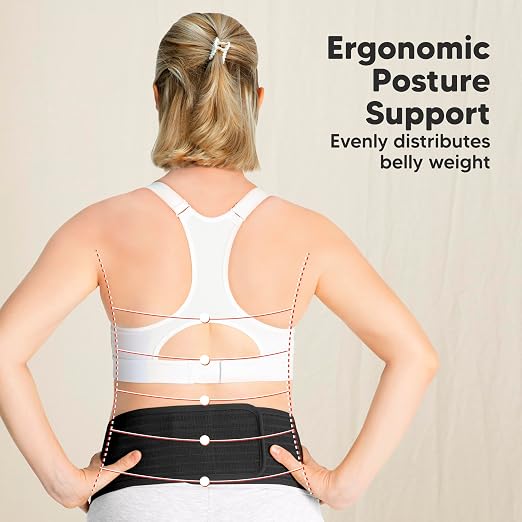 KeaBabies Pregnancy Belly Bands for Pregnant Women,1pk(Midnight Black, M/L) | Soft, Breathable, Maternity Belly Support Band, Easy Adjustable Maternity Belt for Back, Pelvic Support, Comfortable