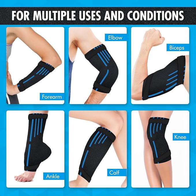 Freeze Sleeve - Hot & Cold Arm Ice Pack Wrap Compression - Tennis Elbow Cold Pack Compression for Support in Injuries - Ice Sleeve for Knee, Elbow (Small-Medium)
