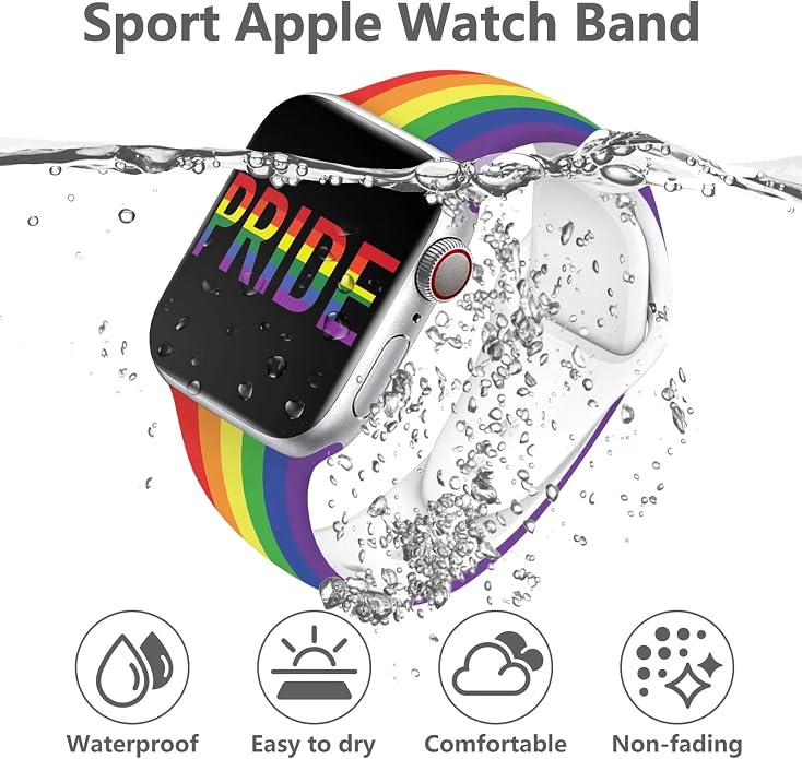 Pride Watch Band Compatible with Apple Watch Series 11 10 9 8 7 6 5 4 Ultra SE (Replacement Silicone Strap for iWatch 40mm - 49mm)
