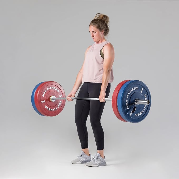 REP Color Bumper Plates LB Olympic Barbell Weights – Rubber Training Discs for Home Gym Strength Lifting, Low Bounce Durable, Weight Pairs & Sets 10 15 25 35 45 Pound Options