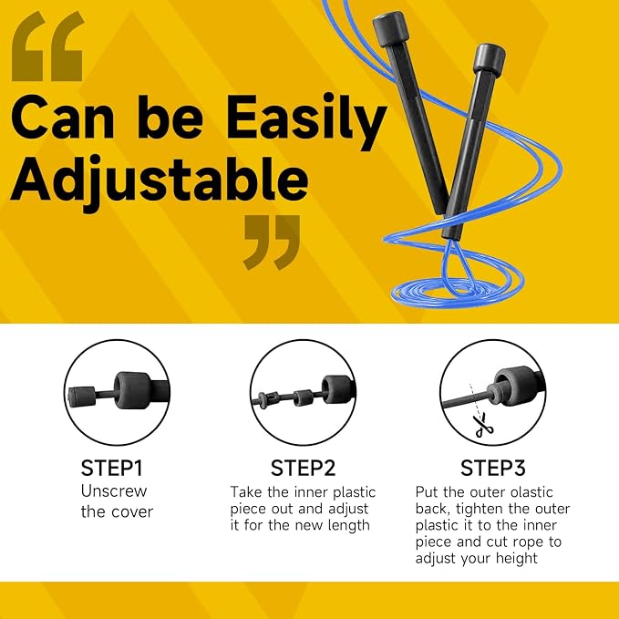 10 Pack Adjustable Jump Rope for Fitness and Exercise - PVC Skipping Rope for Men, Women and Teens - Tangle-Free for Keeping Fit, Training, Workout