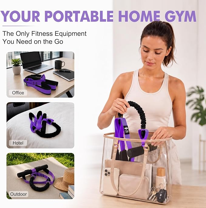 Pedal Resistance Band with Handle, Upgraded Durable Thickened Latex Tubes and Soft Foam Fabric Foot Pedal, Sit Up Exercise Equipment for Abdomen, Waist, Arm, Core/ABS, Leg, Physical Therapy