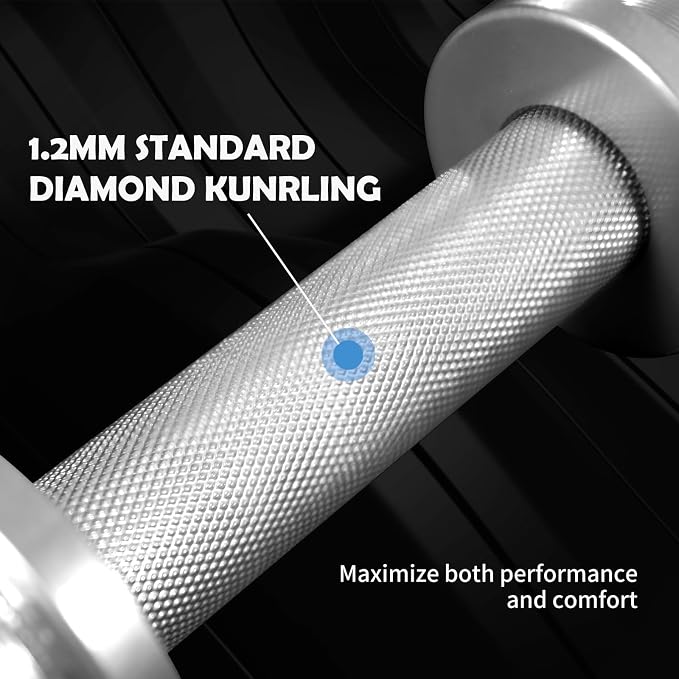 16" Olympic Dumbbell Handle, Dumbbell Bar for 2-inch Olympic Weight Plates, Loadable Dumbbells for Home Gym Strength Training, 2 Pair of Spring Collars Included