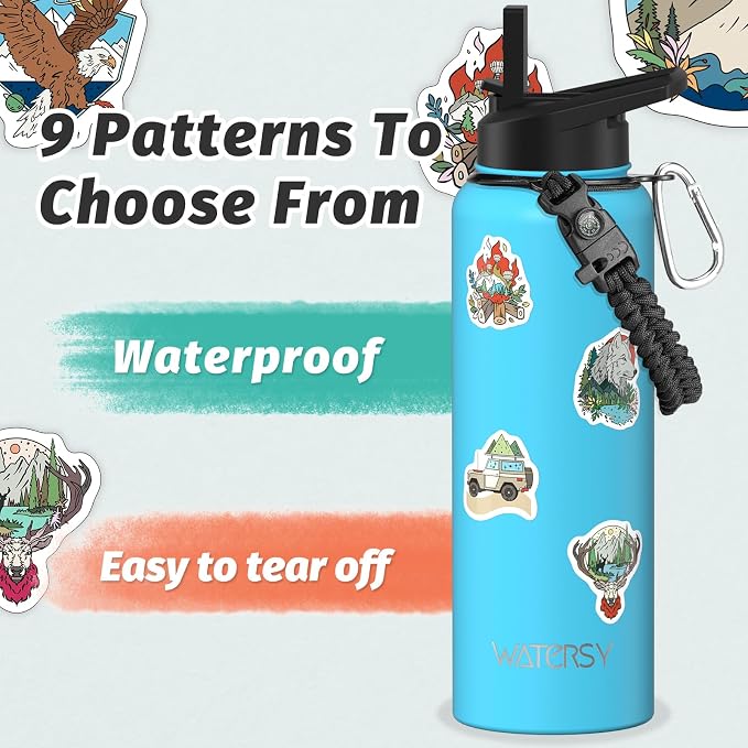 40oz Insulated Water Bottle (Cold for 48 Hrs),BPA Free&Leak Proof,Stainless Steel Water Flask,Water Jug with Straw Spout Lids for Gym,Hiking,Travel,Sky Blue