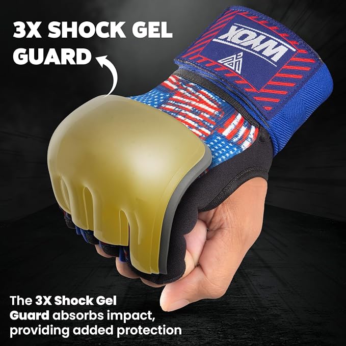 WYOX Neoprene Gel Boxing Hand Wraps Inner Gloves for Men & Women – 80cm/31in Quick Wrist Strap, Padded Knuckle Protection, Fingerless MMA Muay Thai Kickboxing Wraps for Training & Martial Arts