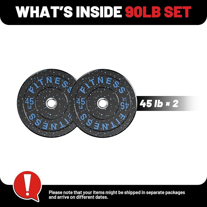 2" Bumper Plates Set Olympic Weight Plates for Barbell Strength Training | Papababe 2Inch Weights Plates Set, Floor Protective Plates, 20-600lbs Rubber Bumper Plates for Weightlifting, Bench Press