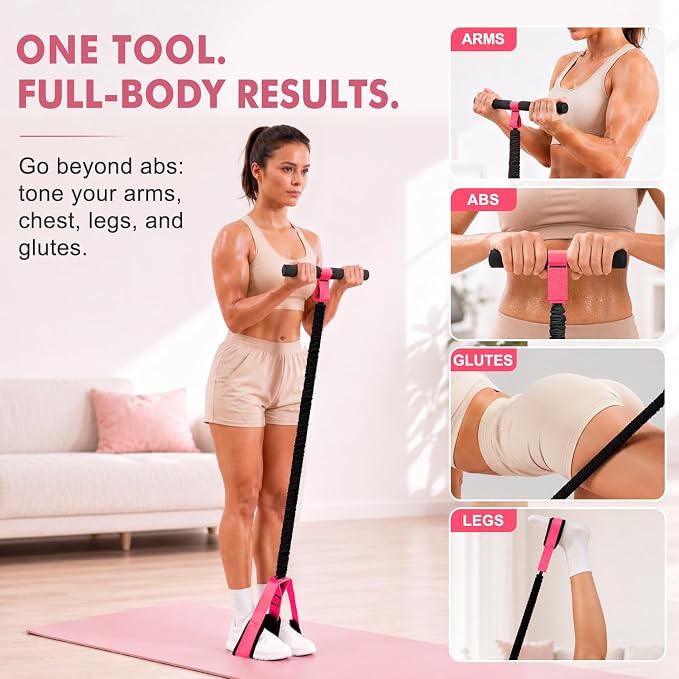 Pedal Resistance Band with Handle, Upgraded Durable Thickened Latex Tubes and Soft Foam Fabric Foot Pedal, Sit Up Exercise Equipment for Abdomen, Waist, Arm, Core/ABS, Leg, Physical Therapy