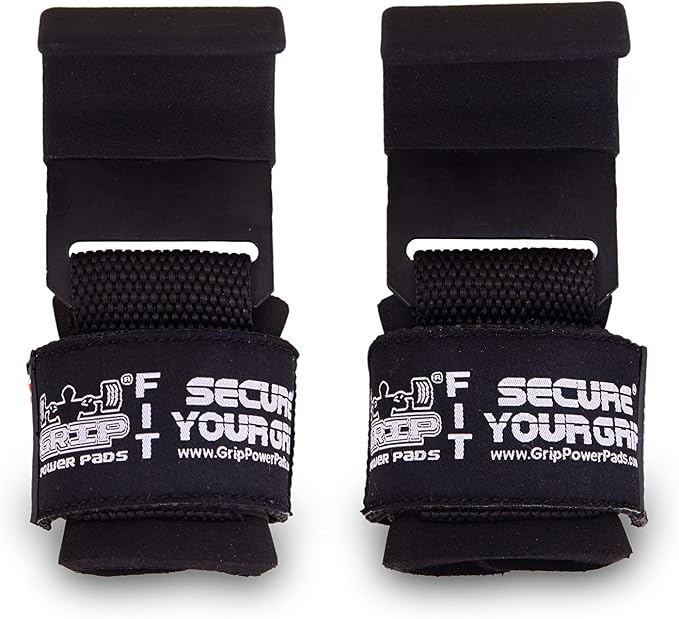 Weight Lifting Rod Hooks Heavy Duty Wrist Wraps Power Weight Lifting Training Gym Grips Straps Set of 2