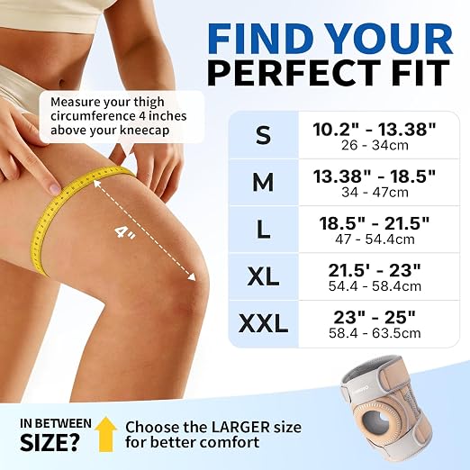 CAMBIVO Knee Brace with Stabilizers, Gel Pad & Open Patella for Men & Women | Open Patella Stabilizer for Arthritis, Meniscus & ACL MCL Relief. Adjustable Compression for Running & Sports Recovery