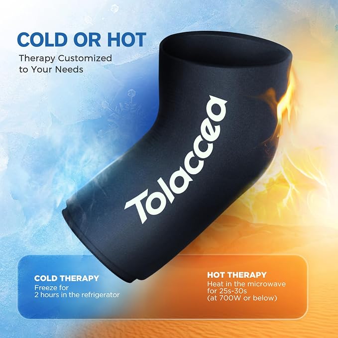 Tolaccea Hot & Cold Therapy Flexible Ice Packs Cold Therapy Compression Sleeve Reusable Gel Pack for Injury Cold Wrap for Knee Calf Elbow