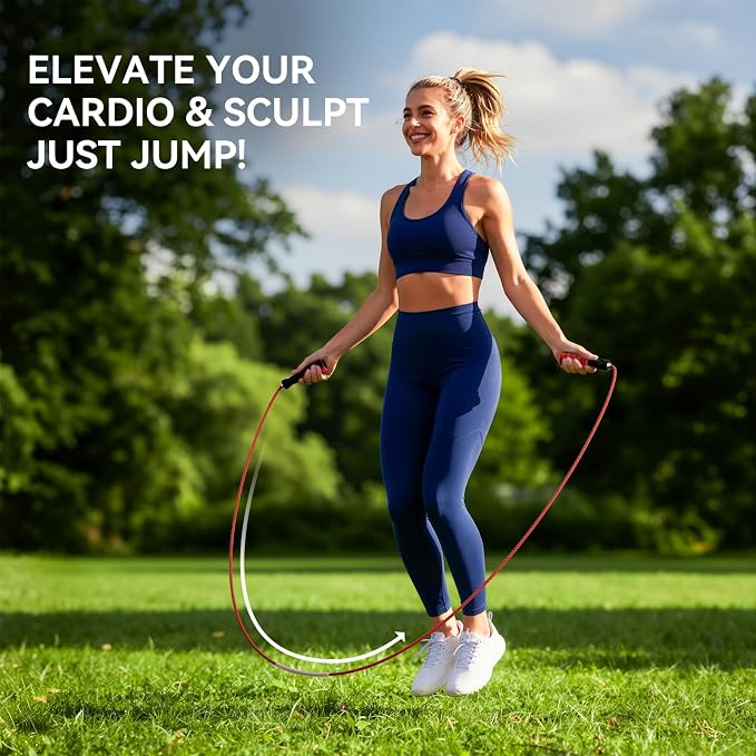 Jump Rope Cotton Adjustable Skipping Weighted jumprope for Women，Adult and Children Athletic Fitness Exercise Jumping Rope (Pink)