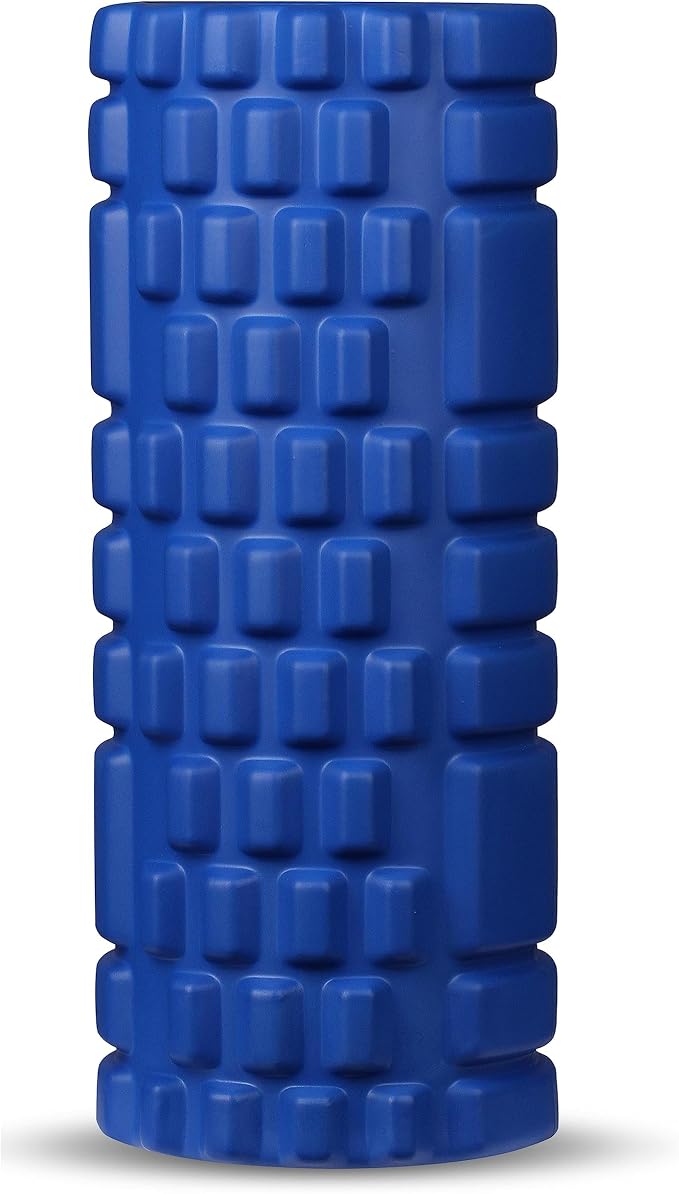 DRUNA Foam Roller for Muscle Massage, Pilates & Yoga 13"x5.5" Medium Firm PVC Foam Roller for Deep Tissue Massage, Recovery & Flexibility (Blue)