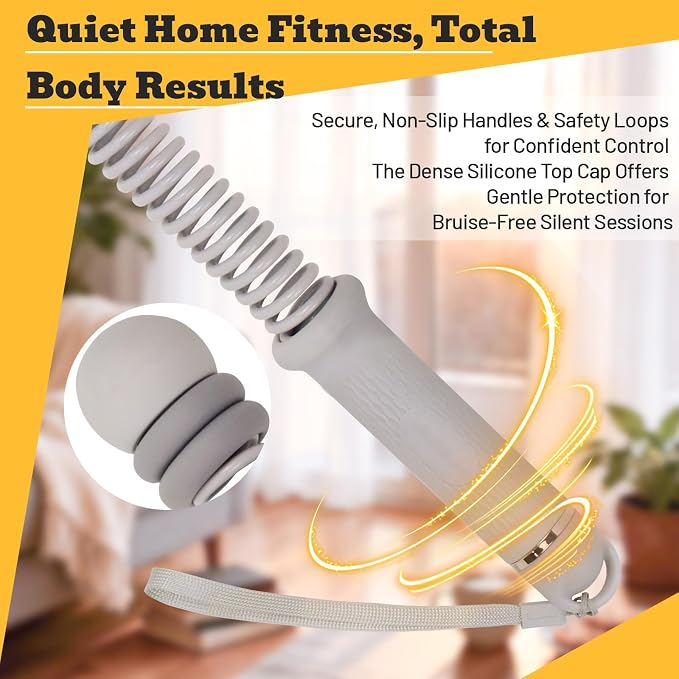 Ropeless Battle Ropes with Adjustable Weights, Easy-to-Carry Silent Fitness Tool for Total-Body Sculpting, Cardio & Fat Burn, Home Gym Strength Equipment for Core, Arms and Glutes - Grey