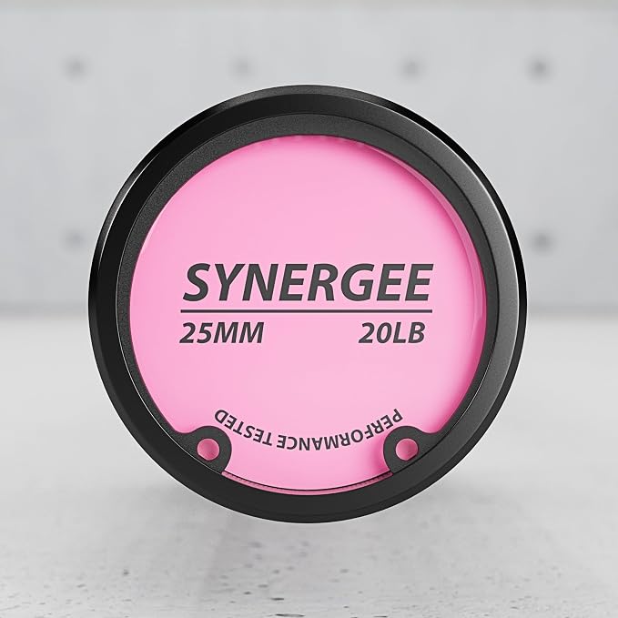 Synergee Olympic Barbell – 20/25 lb, 2" Bar, 350 lb Cap, Magnetic Collars
