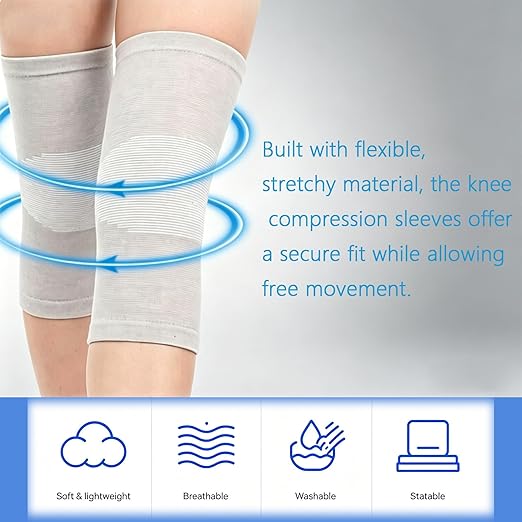 One Compression Knee Sleeves, Knee Brace for Women Men Knee Pain, Elastic Compression Leg Sleeves for Arthritis, Ideal for Running, Hiking, and Daily Wear (Black, XL)