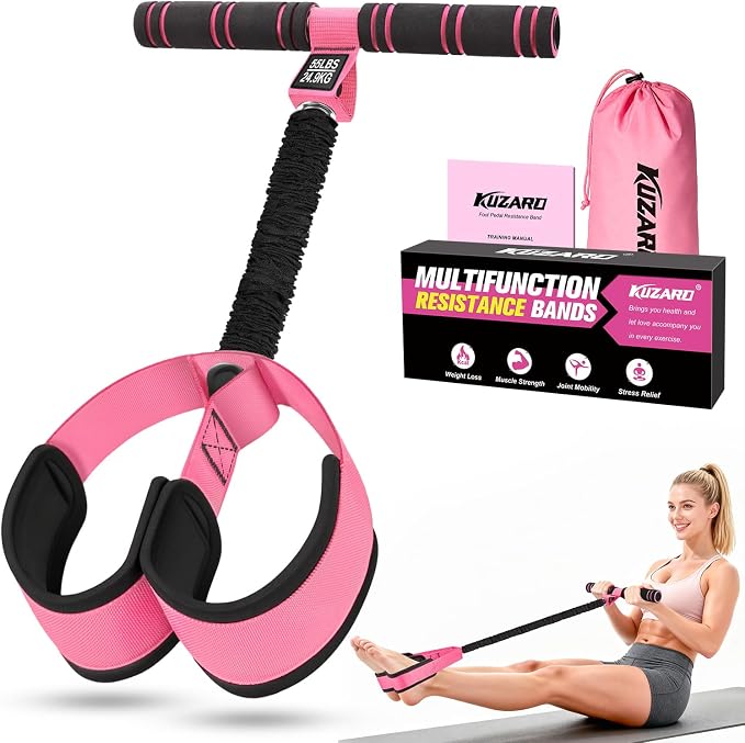 Upgraded Pedal Resistance Band with Handles, Multifunction Foot Pedal Resistance Bands for Abdomen,Waist,Arm, Core/ABS,Leg Workout at Home - Physical Therapy,Stretching,Strength Equipment