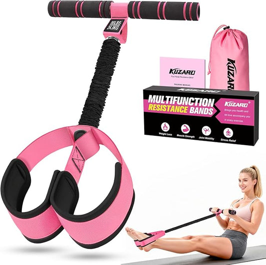 Upgraded Pedal Resistance Band with Handles, Multifunction Foot Pedal Resistance Bands for Abdomen,Waist,Arm, Core/ABS,Leg Workout at Home - Physical Therapy,Stretching,Strength Equipment