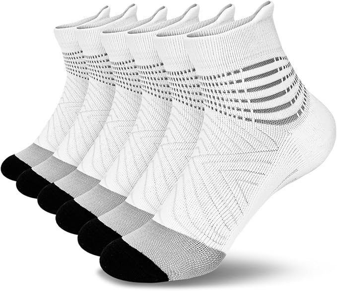 IRAMY Compression Ankle Support Socks Women - Wicking, Cushioned Athletic, Plantar Fasciitis Relief 2/3/6 Pairs
