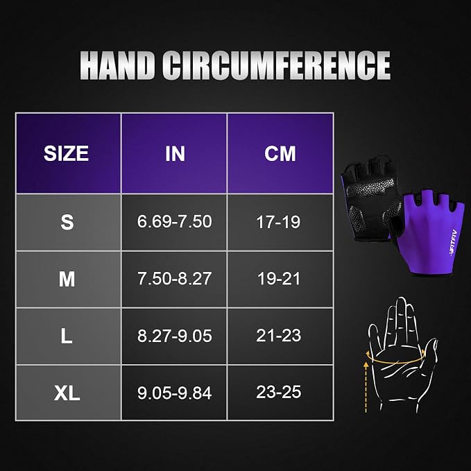 Cycling Gloves for Men Women, Half-Finger for Bike, Gym, Weight Lifting, Workout, Riding, Outdoor Sports