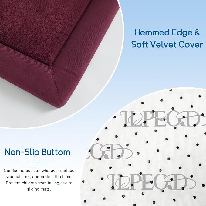 Baby Play Mat for Floor Nursery Muscle Mat Area Rug Playroom Rug 79x158" Elastic Foam 1.3" Thick Crawling Mat for Babies,Toddlers, Infants (Burgundy)