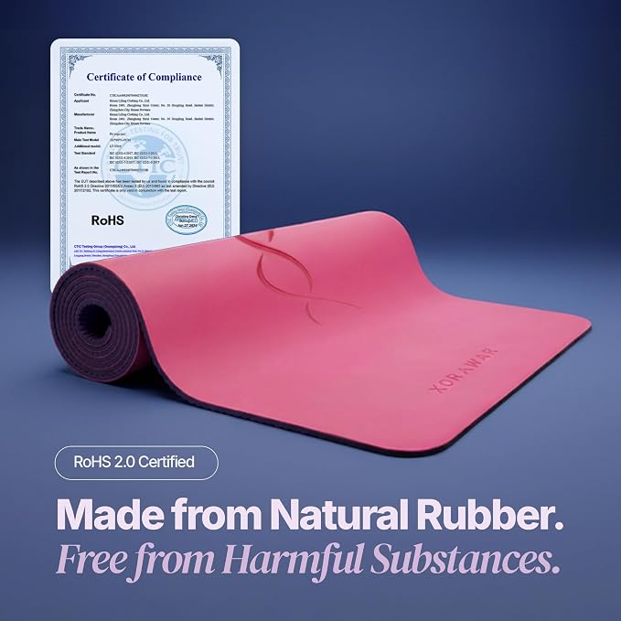 Natural Rubber Workout Mat with Bag | Thick Rubber mat 4.5 mm | Non Slip Yoga Mat Non Slip| Gym Mats for Home Gym Floor Mat, Home Exercise Mats for Home Workout Accessories, Fitness Mat, Workout Mats for Home Gym, Yoga Matt, Stretching Mat, Thick Exerc...