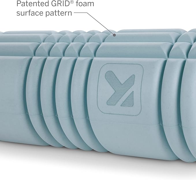 TRIGGERPOINT Performance Therapy Grid Patented Multi-Density Foam Massage Roller (80% Recycled) Exercise, Deep Tissue Muscle Recovery - Muscle Pain&Tightness, Improves Circulation (13"), Blue