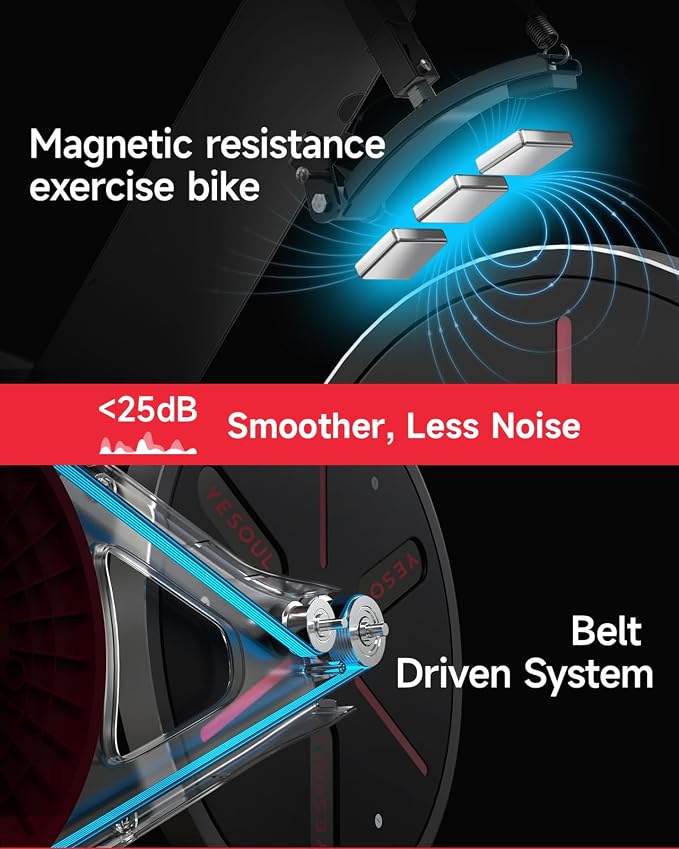 Yesoul Exercise Bike, Stationary Bike for Home with Magnetic Resistance | Smart Bluetooth Tracking, Quiet Magnetic Resistance, Tablet Mount and 350 lb Capacity for Home Gym Cycling Workouts