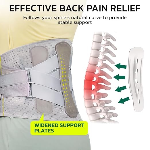 Back Brace for Lower Back Pain Relief with 360-Degree Biochemical Hug Support, Back Support Belt for Men and Women, Soft Breathable Fabric Lumbar Support for Herniated Disc, Sciatica 3XL