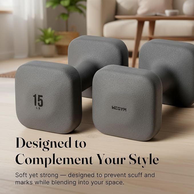 WeGym Square Dumbbells for Home Gym, Hand Weights for Strength Training