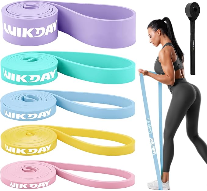 WIKDAY Resistance Bands for Working Out, Exercise Bands, Workout Bands, Pull Up Assistance Bands for Body Stretching Training Physical Therapy Muscle Training for Men & Women