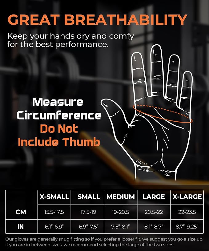 sunnex Weight Lifting Gloves with Extended Wrist Support - High-Grip Silicone Padded Gym Gloves for Men & Women, Breathable Fingerless Workout Gloves for Pull Ups, Training & Powerlifting (Black)