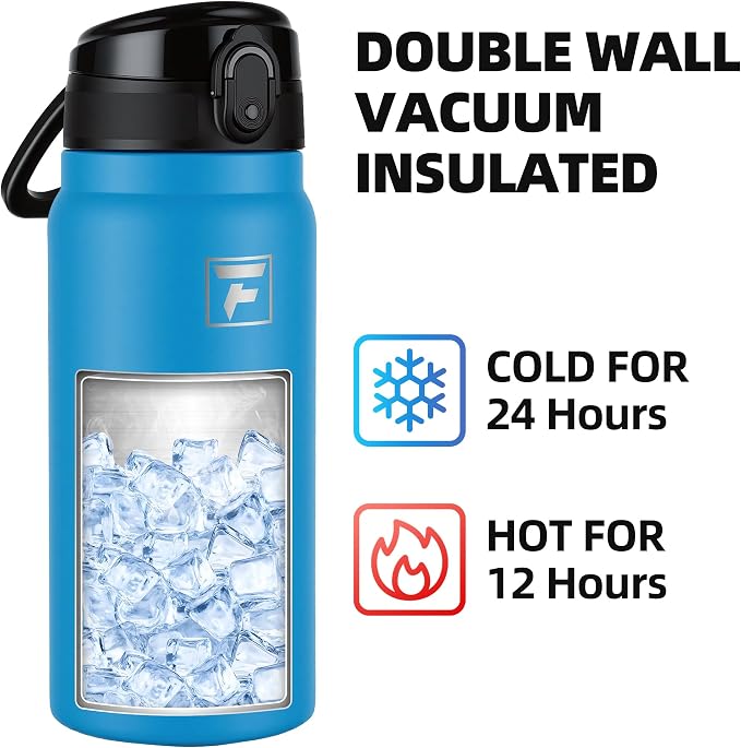 Fanhaw 20 Oz Insulated Stainless Steel Water Bottle with Chug Lid – Wide Mouth, Leak-Proof, BPA-Free – Ideal for Kids, Adults, Sports, Gym, and Outdoor Use (Sky Blue)