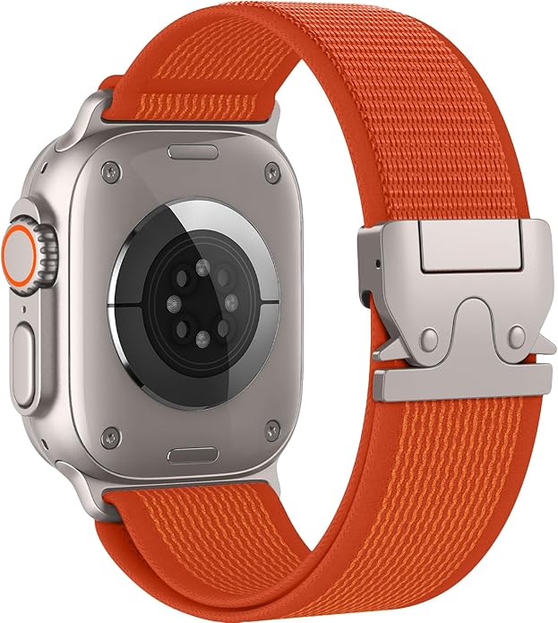 Elastic Sport Band for Apple Watch Ultra 3/2/1 Bands 49mm 46mm 45mm 44mm 42mm 41mm 40mm 38mm Men Women, Adjustable Parachute Buckle Nylon Fabric Wristband for iWatch Series 11 10 SE 9 8 7 6 5 4 3