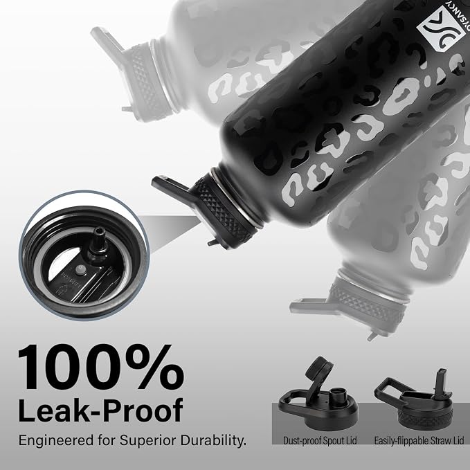 DYSANKY Insulated Water Bottle | Thickened Stainless Steel for Gym and Hiking with Straw, Carrier Bag, Handle Strap | BPA-Free 87 oz