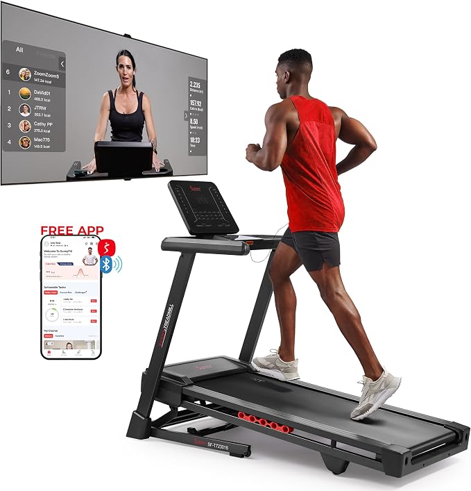 Sunny Health & Fitness 20" x 55" Auto Incline Treadmill with Folding Deck