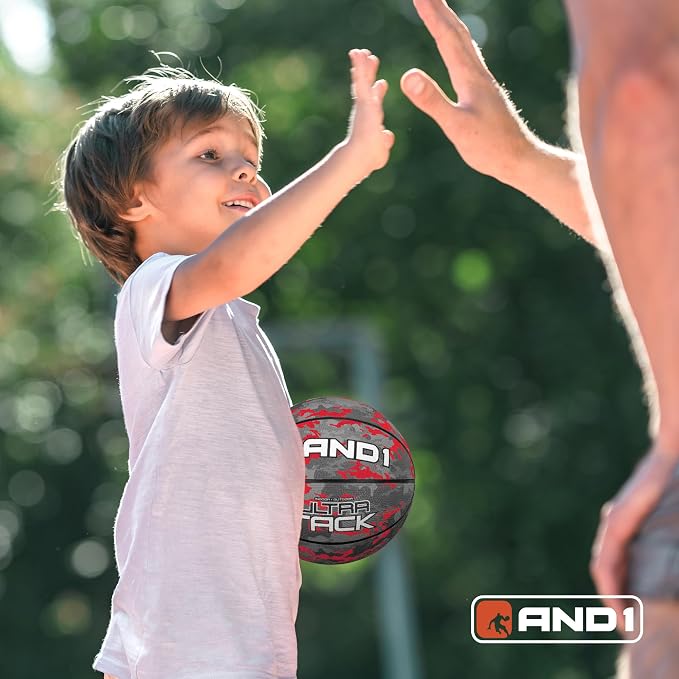 AND1 Mini Basketball Pack Set for Kids (Deflated w/Pump Included): - 7-Inch Premium Youth Size Basketballs, Easy to Grip
