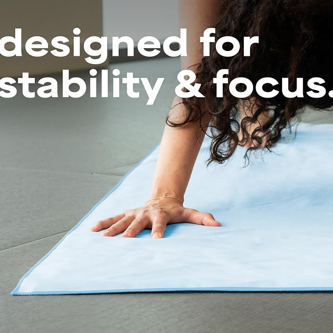 S&T INC. Aura Microfiber Yoga Mat Towel, 26.5" x 72", Blue | Soft and Absorbent, Quick-Dry for Gym, Pilates, and Hot Yoga, Compact for Gym Bag, Machine Washable