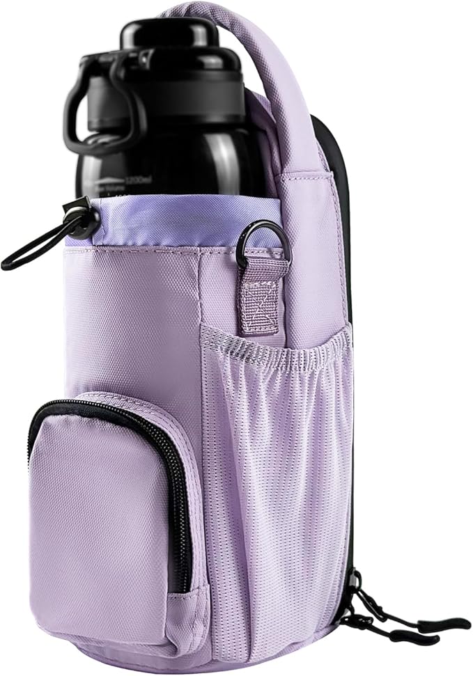 Magnetic Gym Bag for Men and Women, Magnetic Water Bottle Holder for Gym, Small Gym Bag, Gym Gifts for Women and Men (Purple, <40 OZ)